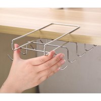 Under cabinet stainless steel hook cup holder hanging storage rack supplier