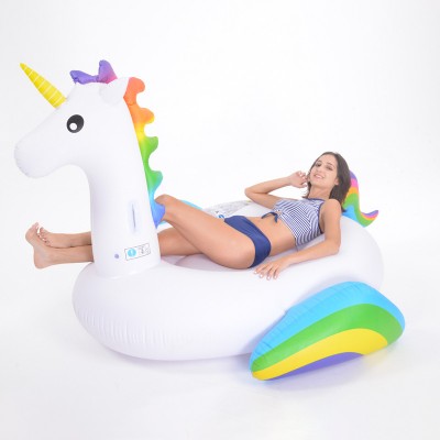 Factory wholesale hot summer holiday adults beach toy eco-friendly PVC popular swimming pool unicorn inflatable water float