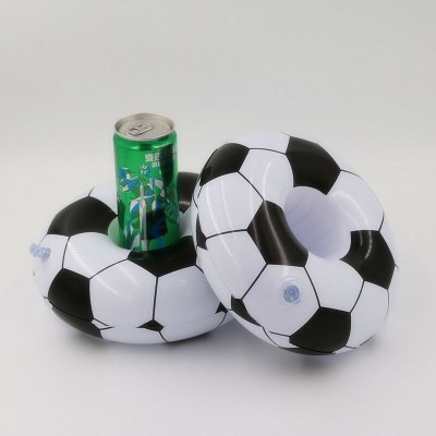 factory newest hot selling plastic portable football lovely pool floating custom drink cup holder inflatable cup holder