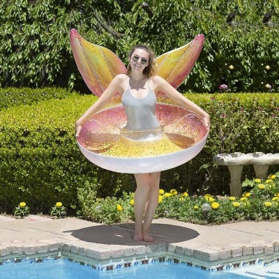 factory newest  hot beach and pool party toys swimming float inflatable beautiful mermaid ring floatie with glitters for adults