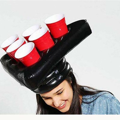 factory wholesale top quality outdoor and indoor plastic 6 hole Inflatable beer and pingpong play cat cup holder can add LOGO