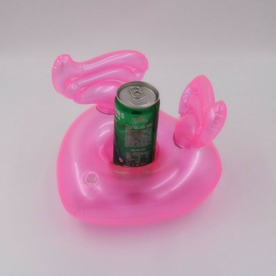 factory newest INS hot top quality plastic portable lovely heart pool floating custom drink cup holder inflatable drink holder