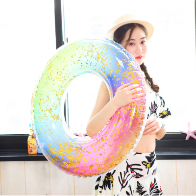 factory stock quick shipping ins hot shinny beautiful double thick adults inflatable swimming ring float cheap swimming rings